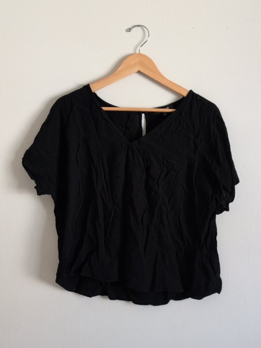 Madewell Baby Doll Dolman Sleeve Blouse in Black